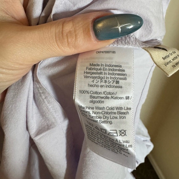 Madewell Poplin Ruffle A-Line Maxi Dress Sz XL in Lilac NEW Cottage Cotton - Picture 5 of 9